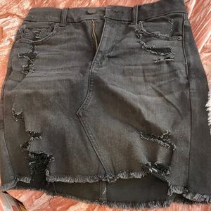 Black Jean high waisted stretchy skirt - AE curvy